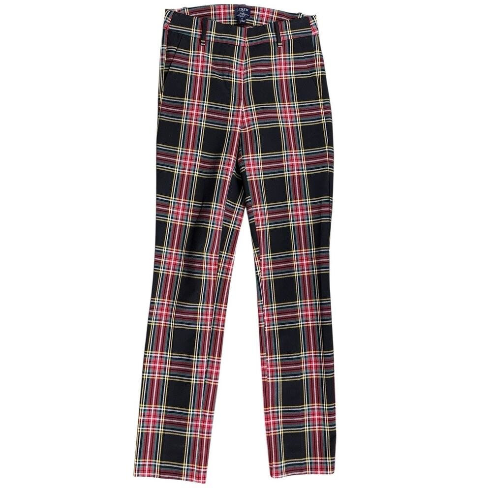 J Crew BC606 Sz‎ 0 NWOT Full-length Ruby Pant in Stewart Tartan Plaid Stretch - Picture 2 of 15